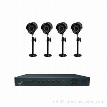 4CH H.264 D1 P2P DVR, 4 Indoor/Outdoor Cameras with 420 TVL